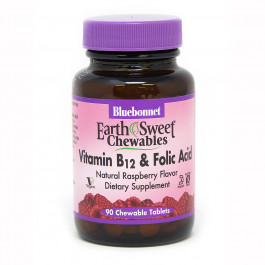 Bluebonnet Nutrition EarthSweet Chewables Vitamin B12 & Folic Acid 90 tabs Natural Raspberry