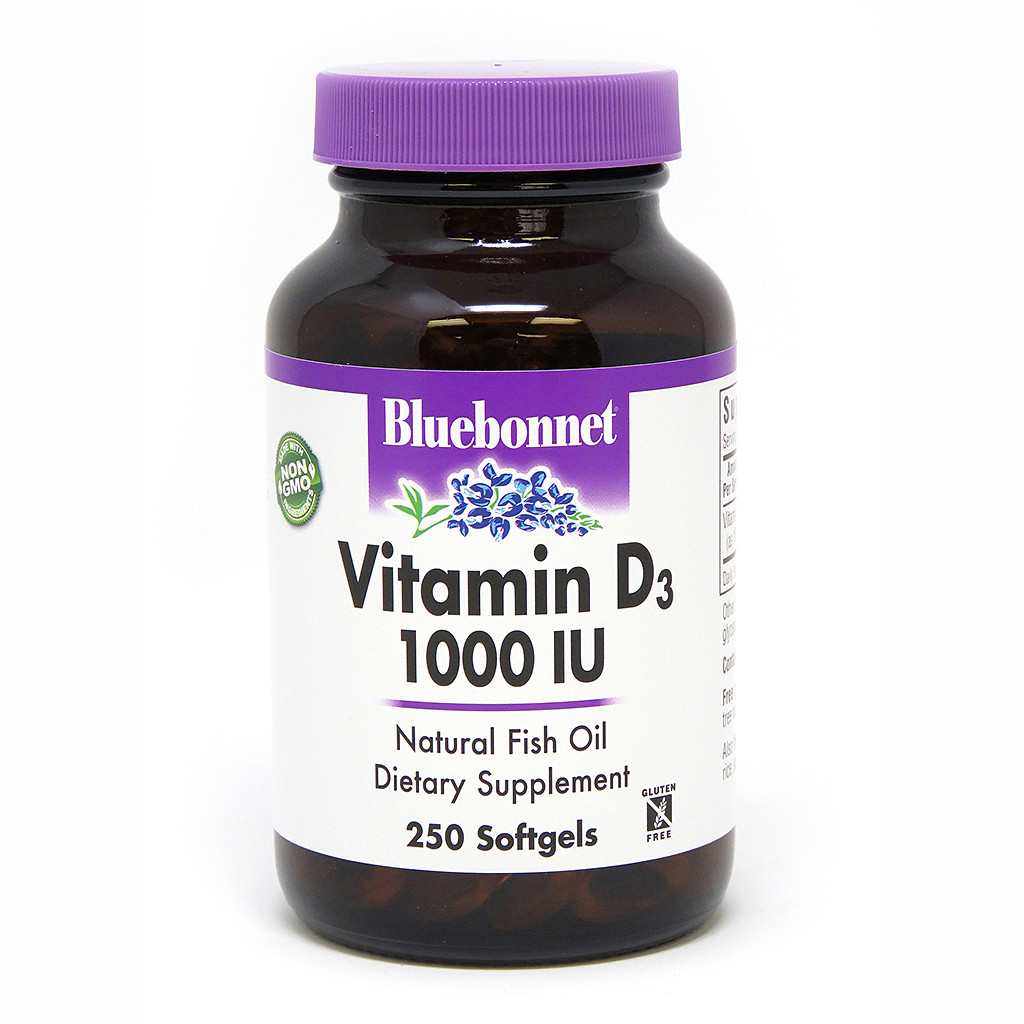 Bluebonnet Nutrition Vitamin D3 1000 IU 250 caps - зображення 1