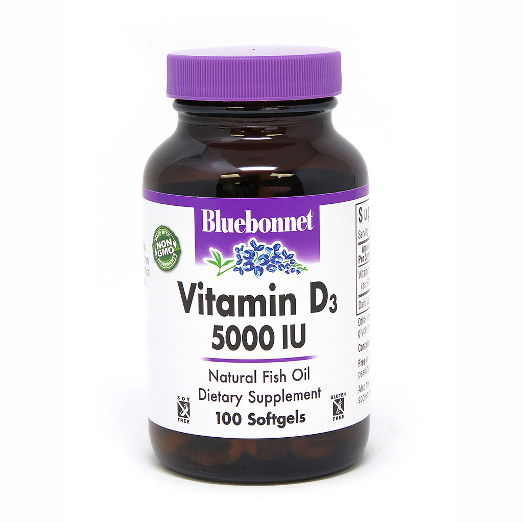 Bluebonnet Nutrition Vitamin D3 5000 IU 100 caps - зображення 1