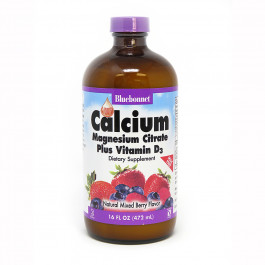 Bluebonnet Nutrition Liquid Calcium Magnesium Citrate Plus Vitamin D3 472 ml /32 servings/ Mixed Berry