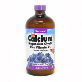 Bluebonnet Nutrition Liquid Calcium Magnesium Citrate Plus Vitamin D3 472 ml /32 servings/ Blueberry