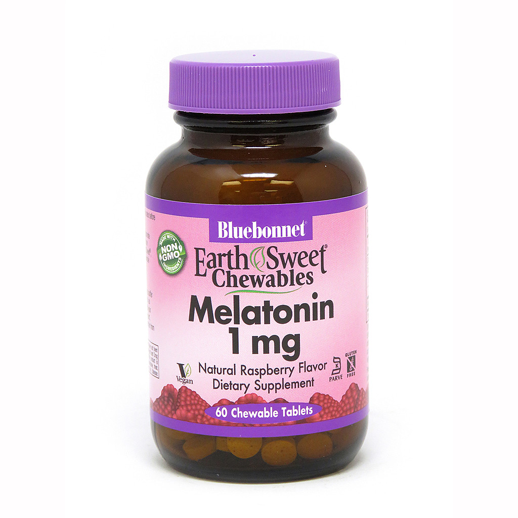 Bluebonnet Nutrition EarthSweet Chewables Melatonin 1 mg 60 tabs Natural Raspberry - зображення 1
