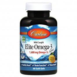 Carlson Labs Elite Omega-3 Gems 60 caps Natural Lemon