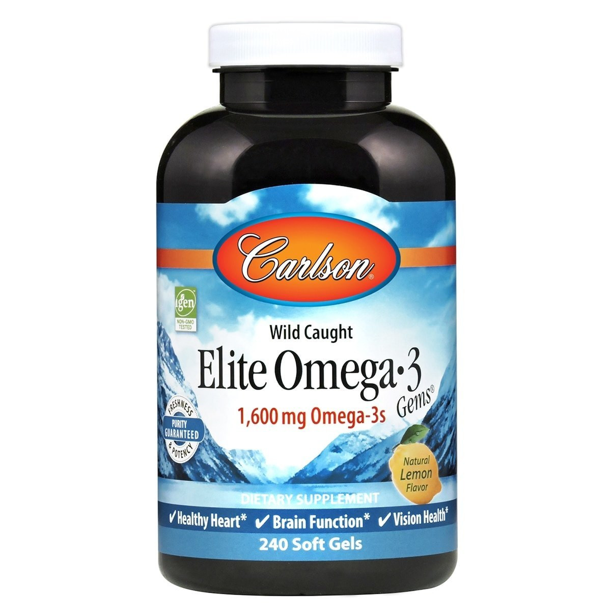 Carlson Labs Elite Omega-3 Gems 240 caps Natural Lemon - зображення 1