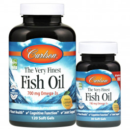 Carlson Labs The Very Finest Fish Oil 150 caps /120+30 caps/ Natural Lemon