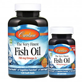 Carlson Labs The Very Finest Fish Oil 150 caps /120+30 caps/ Natural Orange