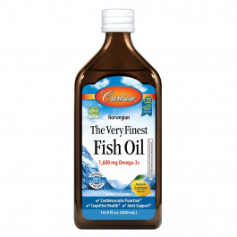 Carlson Labs The Very Finest Fish Oil Liquid 500 ml /100 servings/ Natural Lemon