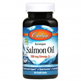 Carlson Labs Salmon Oil 500 mg Omega-3 50 caps