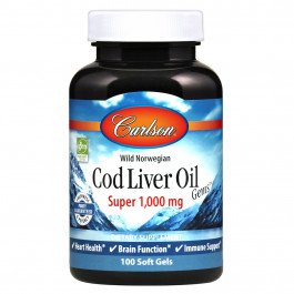 Carlson Labs Cod Liver Oil Gems Super 1,000 mg 100 caps