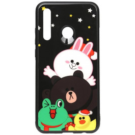 TOTO Cartoon Print Glass Case Huawei P Smart+ 2019 Line friends all about