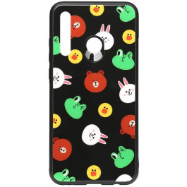   TOTO Cartoon Print Glass Case Huawei P Smart+ 2019 Line friends Black