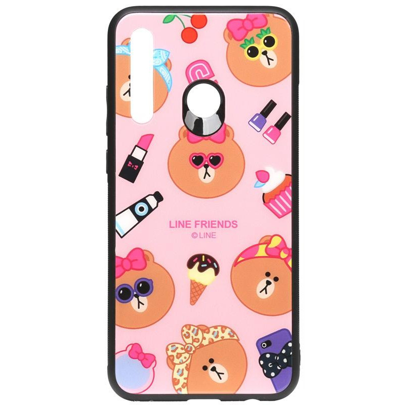 TOTO Cartoon Print Glass Case Huawei P Smart+ 2019 Line friends Linc - зображення 1