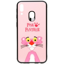 TOTO Cartoon Print Glass Case Samsung Galaxy M20 Pink Panther