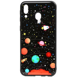 TOTO Cartoon Print Glass Case Samsung Galaxy M20 Planets