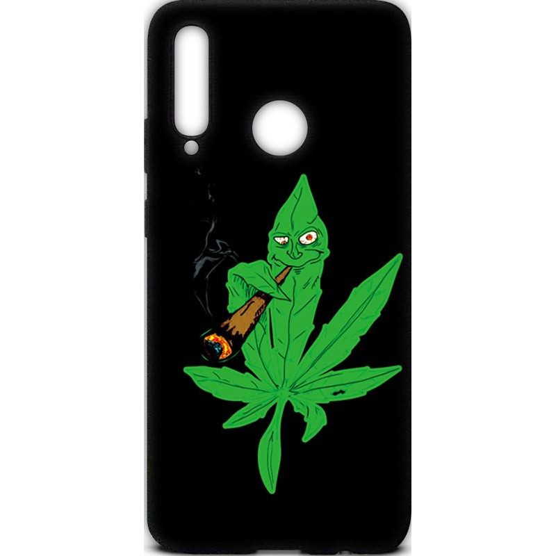 TOTO Cartoon Soft Silicone TPU Case Huawei P Smart+ 2019 Cannabis Black - зображення 1