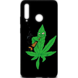   TOTO Cartoon Soft Silicone TPU Case Huawei P Smart+ 2019 Cannabis Black