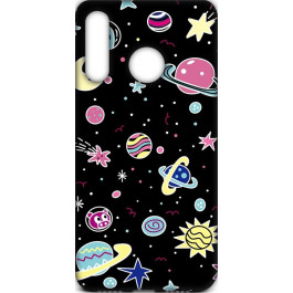 TOTO Cartoon Soft Silicone TPU Case Huawei Y7 2019 Space Planets Black