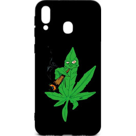 TOTO Cartoon Soft Silicone TPU Case Samsung Galaxy M20 Cannabis Black