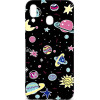 TOTO Cartoon Soft Silicone TPU Case Samsung Galaxy M20 Space Planets Black - зображення 1