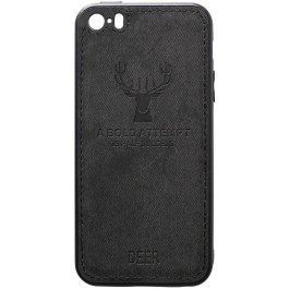 TOTO Deer Shell With Leather Effect Case Apple iPhone 5/5s/SE Black