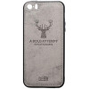 TOTO Deer Shell With Leather Effect Case Apple iPhone 5/5s/SE Gray - зображення 1