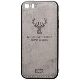 TOTO Deer Shell With Leather Effect Case Apple iPhone 5/5s/SE Gray