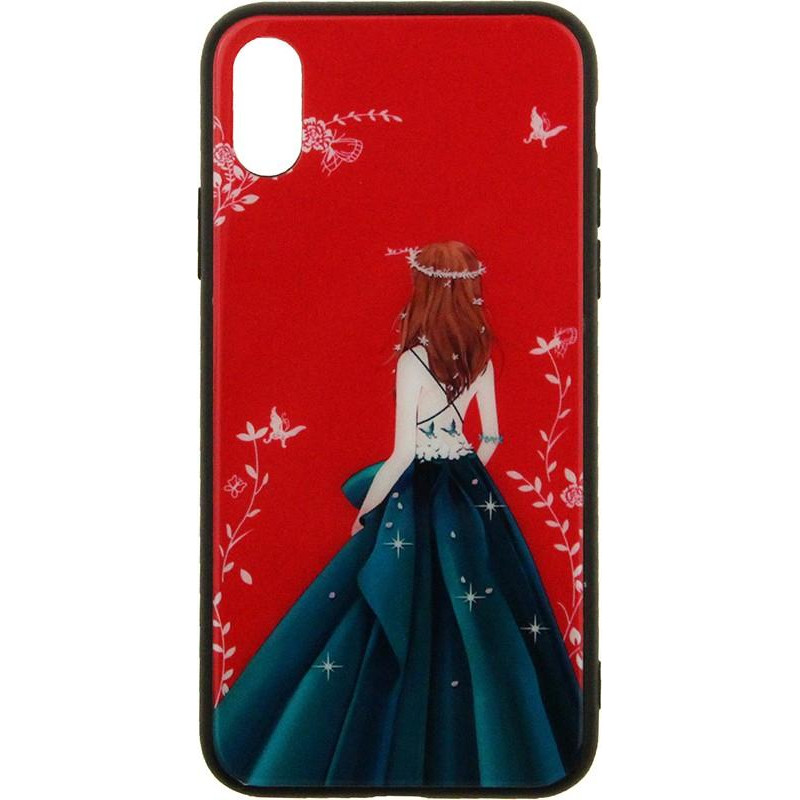 TOTO Glass Fashionable Case Apple iPhone X Green Dress Girl - зображення 1