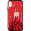 TOTO Glass Fashionable Case Apple iPhone X Red Dress Girl - зображення 1