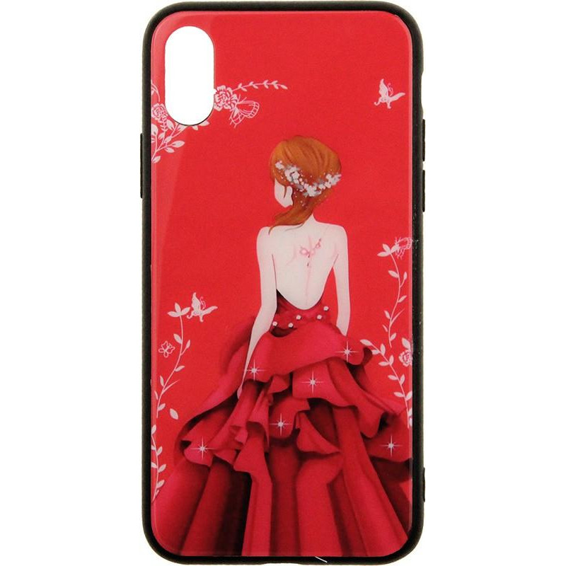 TOTO Glass Fashionable Case Apple iPhone X Red Dress Girl - зображення 1