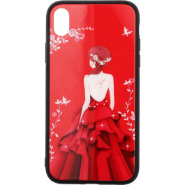 TOTO Glass Fashionable Case Apple iPhone XR Red Dress Girl