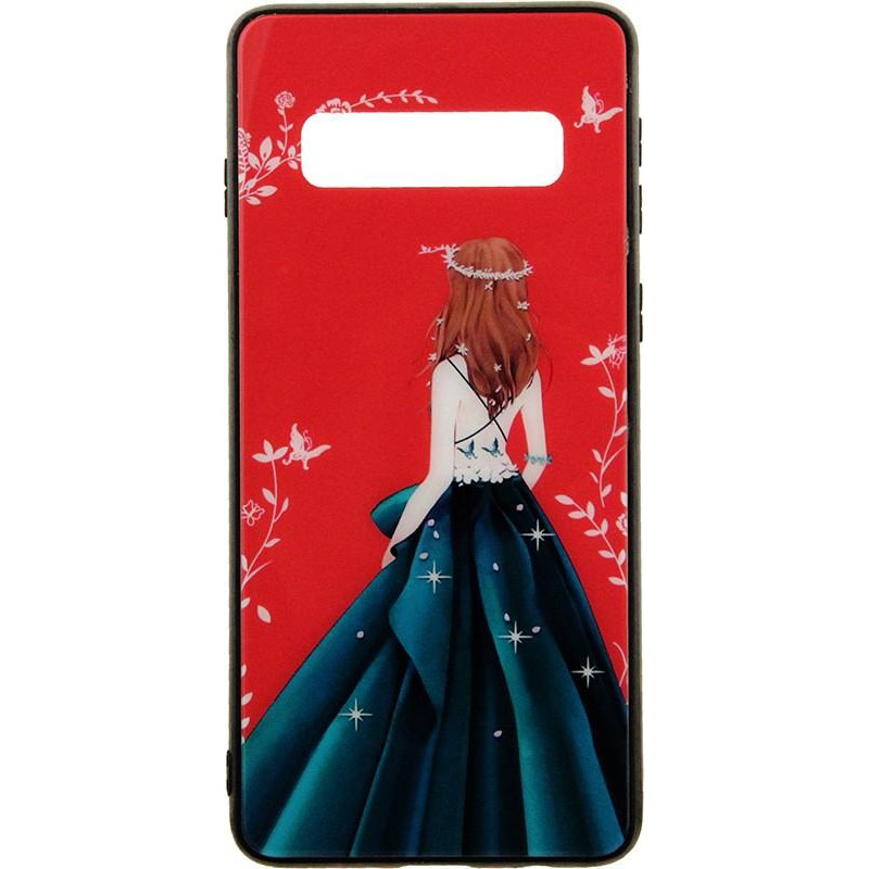 TOTO Glass Fashionable Case Samsung Galaxy S10 Green Dress Girl - зображення 1