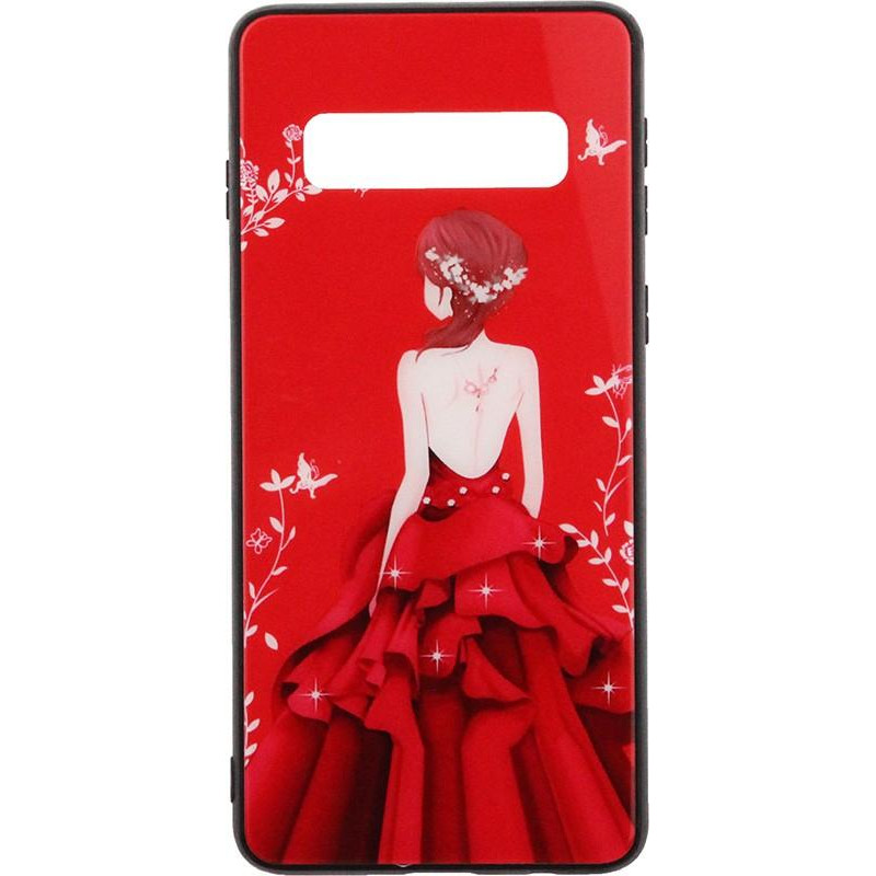 TOTO Glass Fashionable Case Samsung Galaxy S10 Red Dress Girl - зображення 1