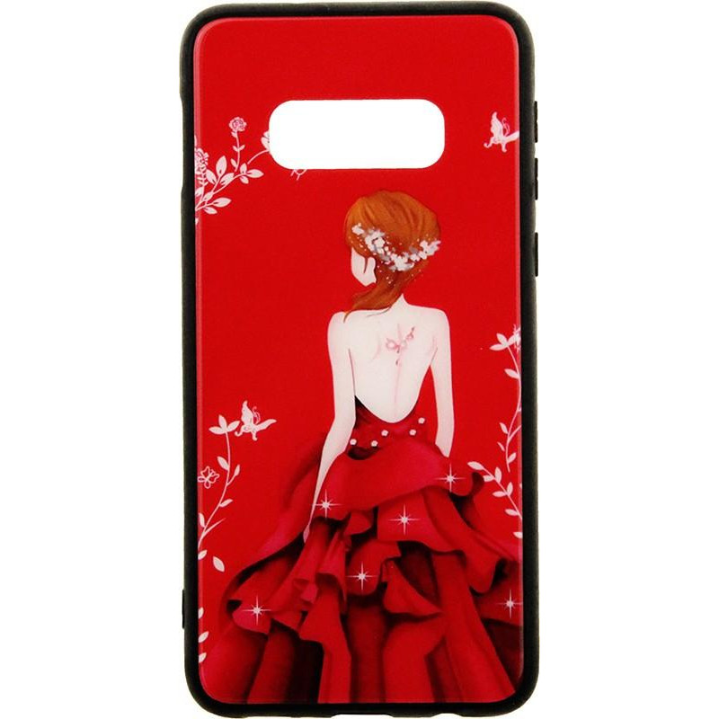 TOTO Glass Fashionable Case Samsung Galaxy S10e Red Dress Girl - зображення 1