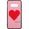 TOTO Glass Fashionable Case Samsung Galaxy S10e Red Heart on Pink - зображення 1