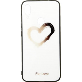 TOTO Glass Fashionable Case Xiaomi Redmi Note 7 Heart on White