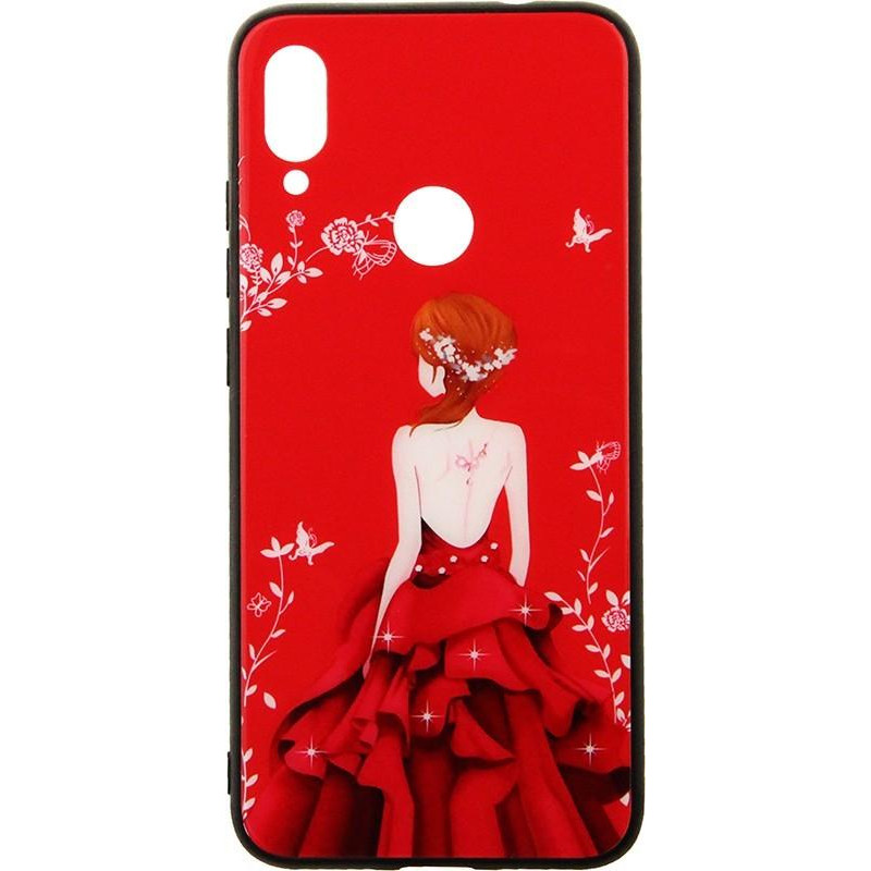 TOTO Glass Fashionable Case Xiaomi Redmi Note 7 Red Dress Girl - зображення 1