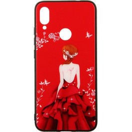 TOTO Glass Fashionable Case Xiaomi Redmi Note 7 Red Dress Girl