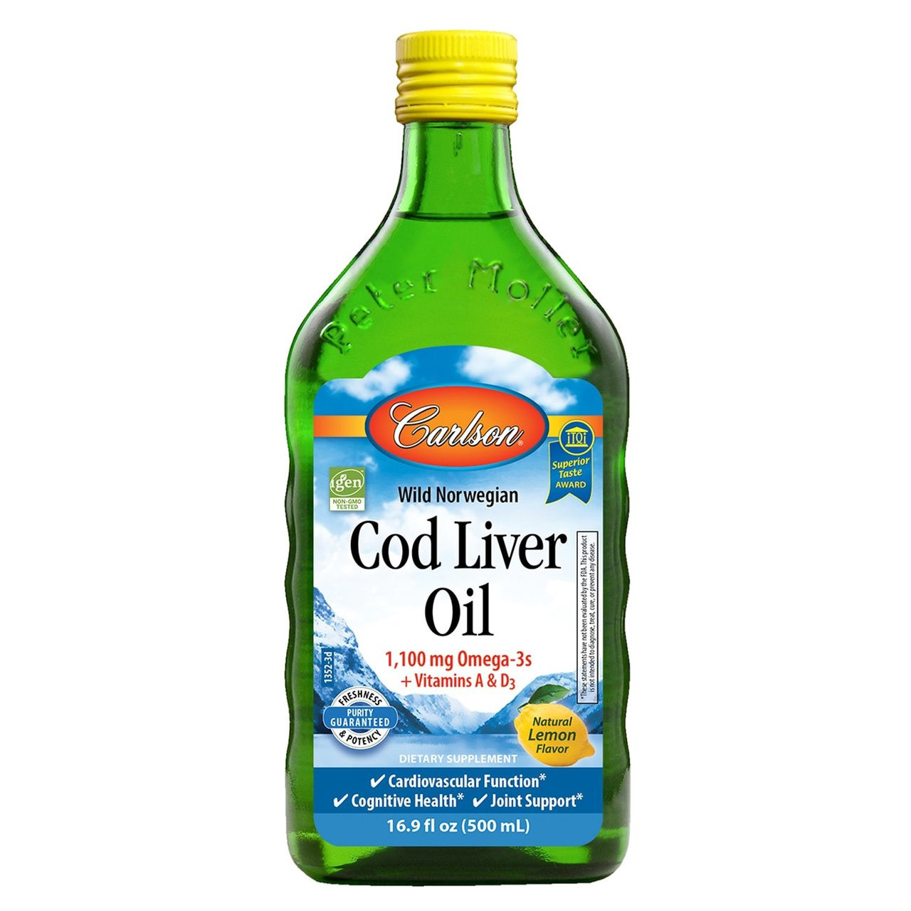 Carlson Labs Cod Liver Oil Liquid 500 ml - зображення 1