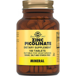   Solgar Zinc Picolinate, 100 Tabs Пиколинат Цинка