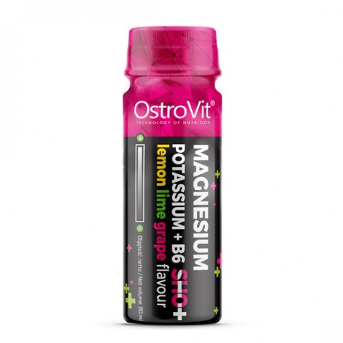 OstroVit Magnesium Potassium+B6 Shot 80 ml /1 servings/ Lemon Lime Grape - зображення 1