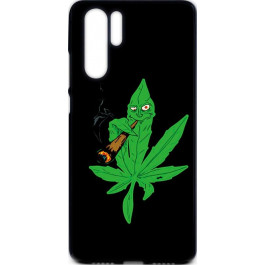 TOTO Cartoon Soft Silicone TPU Case Huawei P30 Pro Cannabis Black