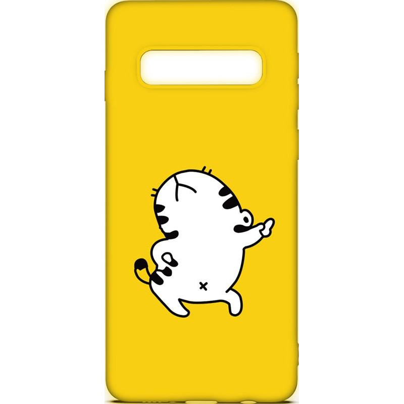 TOTO Cartoon Soft Silicone TPU Case Samsung Galaxy S10 Cat Yellow - зображення 1