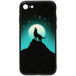 TOTO Night Light Print Glass Case iPhone 7/8 Howling Wolf