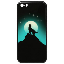 TOTO Night Light Print Glass Case iPhone SE/5s/5 Howling Wolf