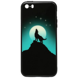   TOTO Night Light Print Glass Case iPhone SE/5s/5 Howling Wolf