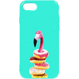 TOTO Pure TPU 2mm Print Case iPhone 7/8 #35 Flamingo Donats Mint