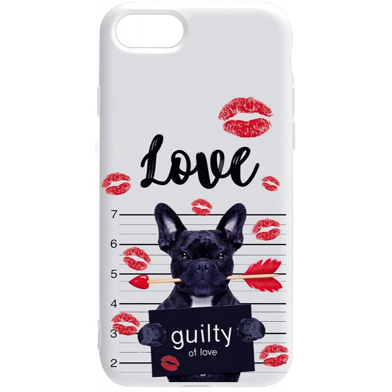 TOTO Pure TPU 2mm Print Case iPhone 7/8 #39 Dog Kiss White - зображення 1