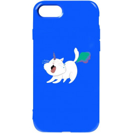 TOTO Pure TPU 2mm Print Case iPhone 7/8 #6 Cat Puk Blue