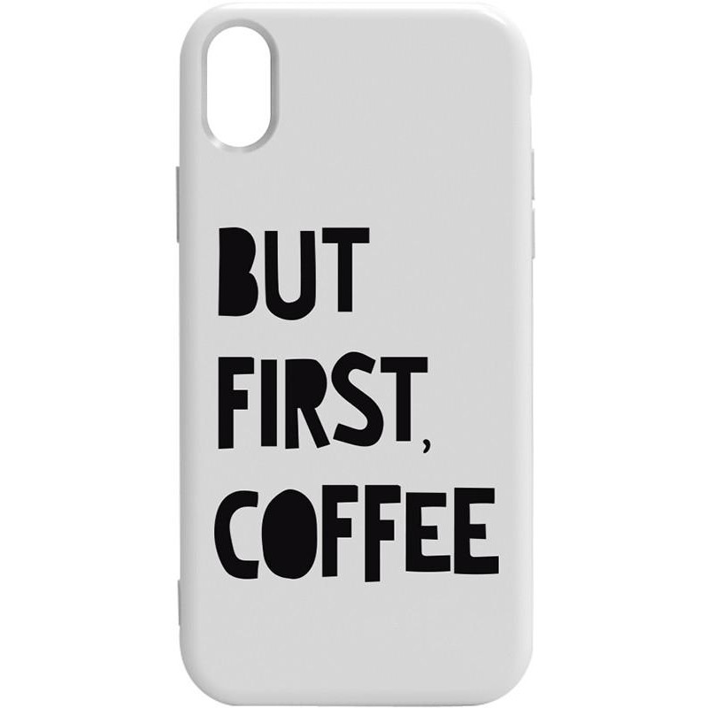 TOTO Pure TPU 2mm Print Case iPhone XS Max #41 First Coffee White - зображення 1