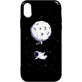 TOTO Pure TPU 2mm Print Case iPhone XS Max #47 Space Moon Black